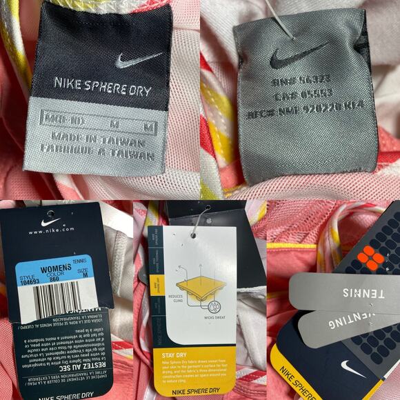 Nike Maria Sharpova Pink Tennis Dress Ballerina Coral Sphere Size Medium NWT - Picture 6 of 16